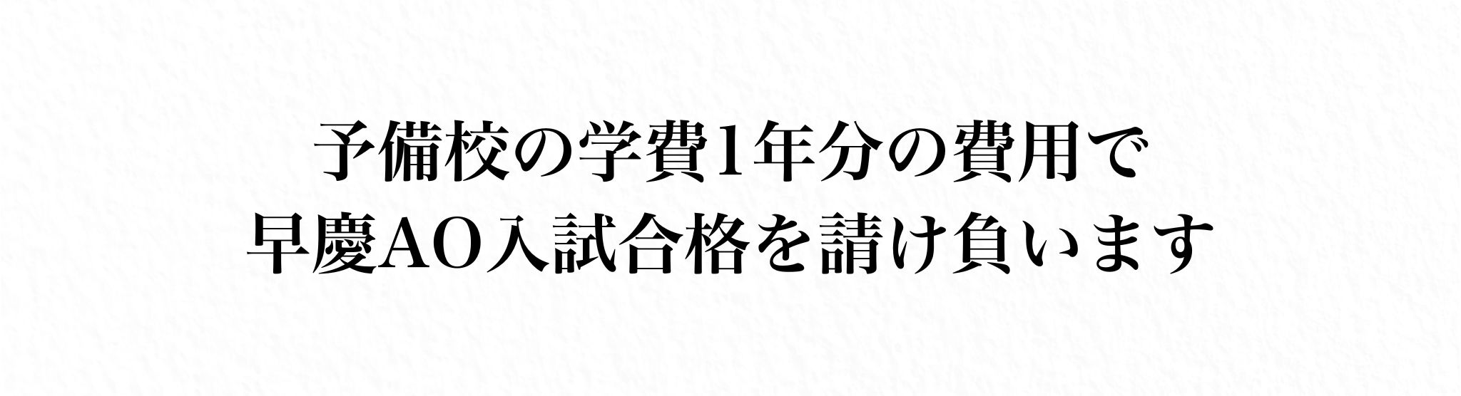 早慶AO入試合格保証プラン、1年分学費で提供